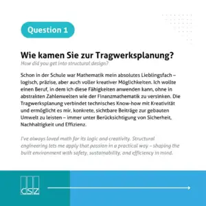Interview - Karin Friedrich, Projektleiterin für Konstruktiven Ingenieurbau -Question 1