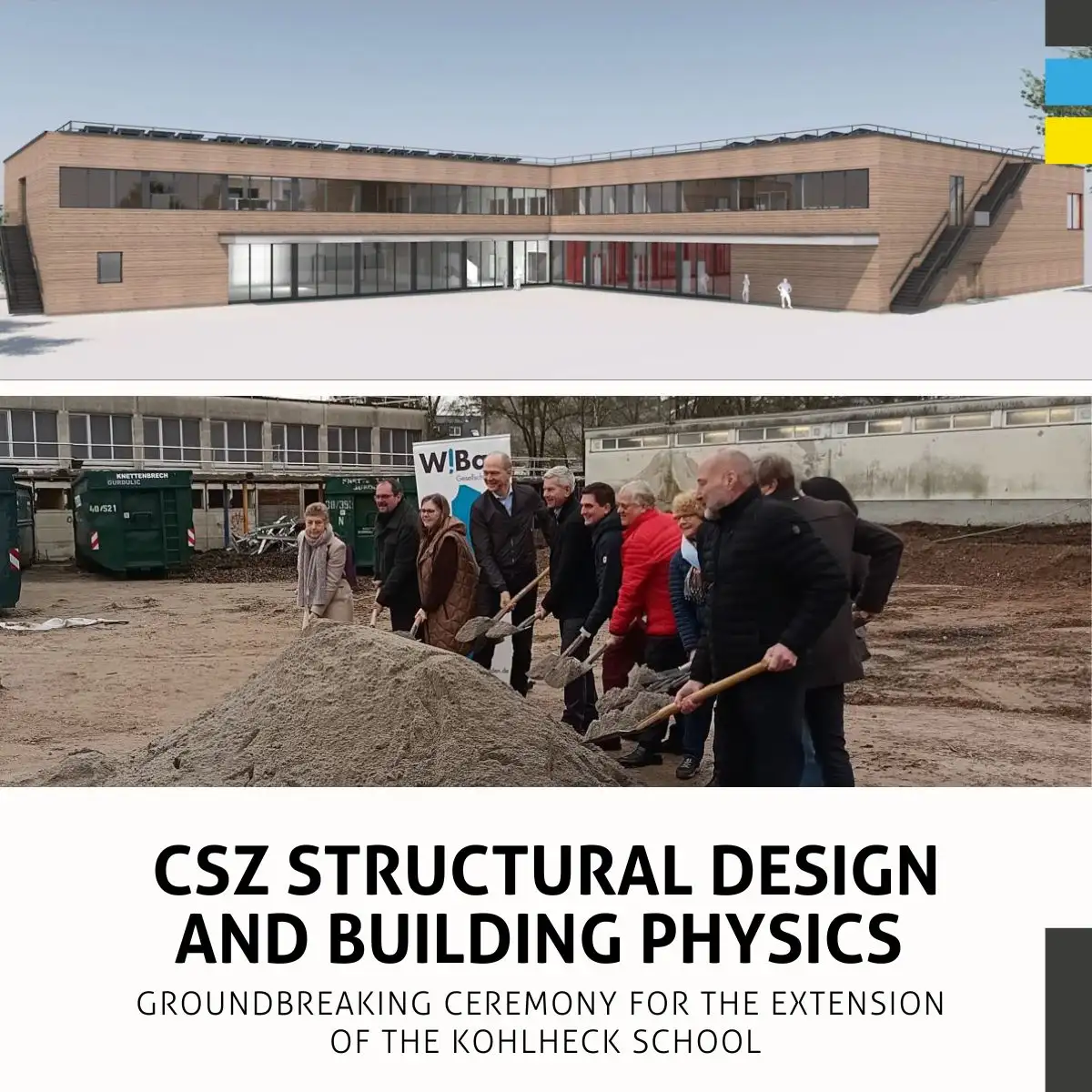 CSZ-Tragwerksplanung und Bauphysik: Spatenstich für den Erweiterungsbau der Kohlheckschule